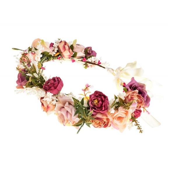 Women Rose Flower Headband Floral Crown Garland Halo Wedding Festivals main image 5